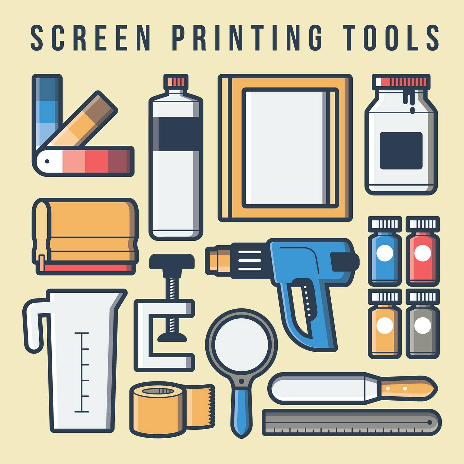 Screen printing tools